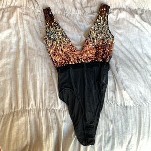 SHEIN Sequin Bodysuit